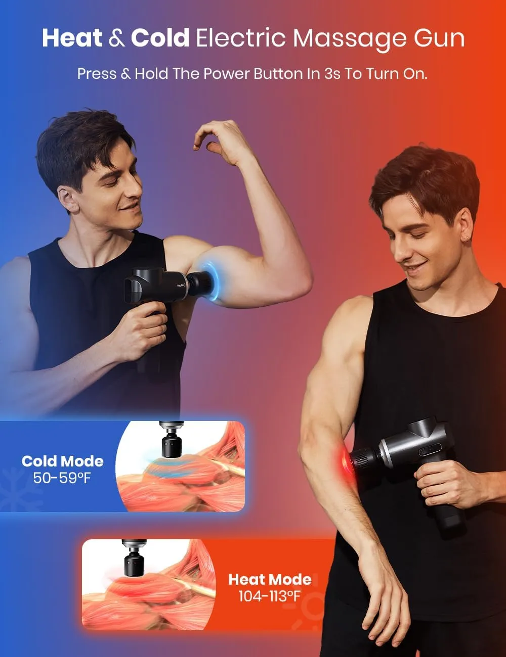 Massage Gun with Heat and Cold,FSA or HSA Eligible,Deep Tissue Massage Gun,Muscle Percussion Massager for Athletes,Handheld Massager for Pain Relief,2025 Health Gifts for Man or Women