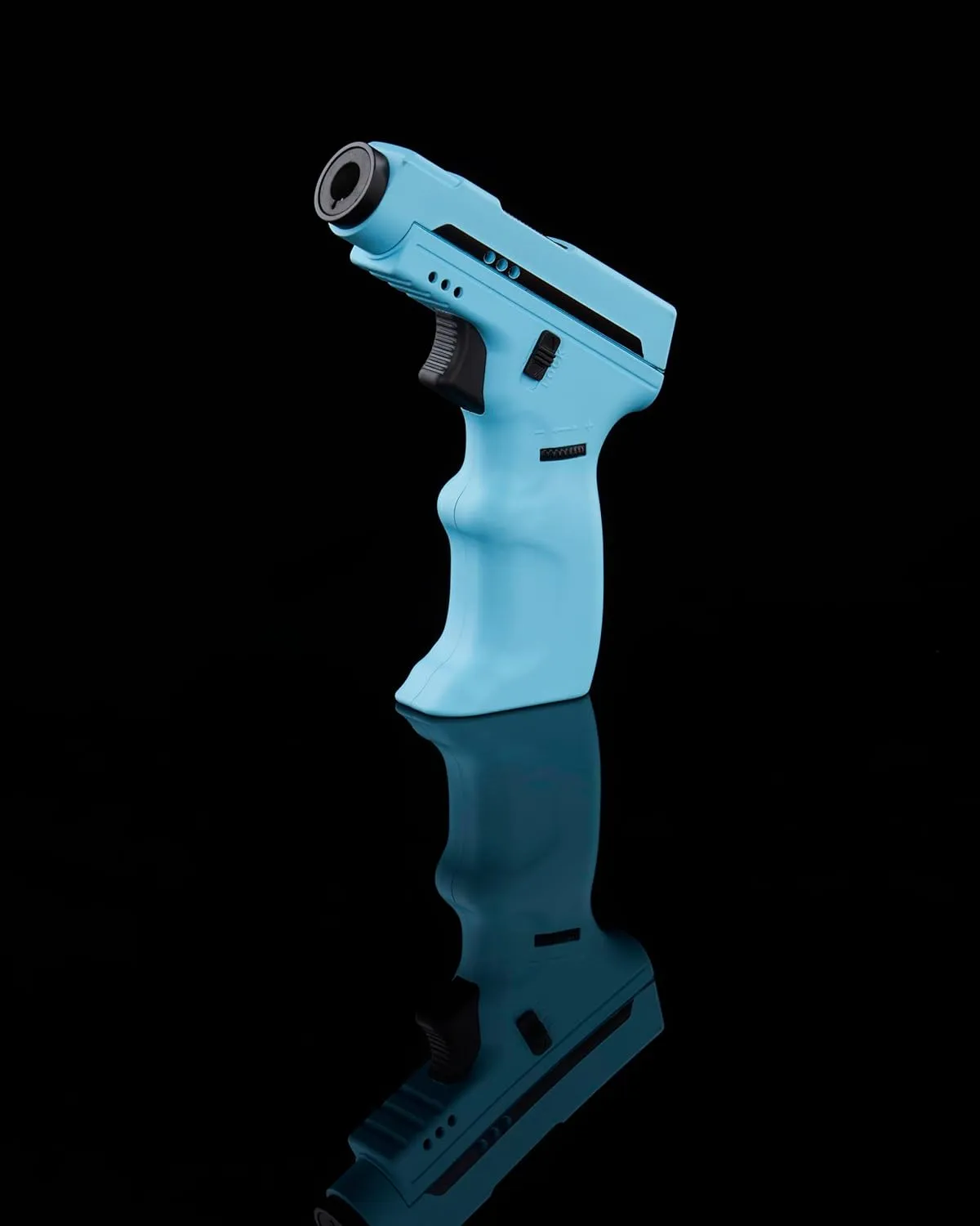Maven Model K2 Butane Refillable Torch Lighter, Single Jet Windproof Adjustable Flame, Outdoor & Indoor Use, Safety Lock (Butane Not Included) (Sky Blue)