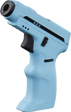 Maven Model K2 Butane Refillable Torch Lighter, Single Jet Windproof Adjustable Flame, Outdoor & Indoor Use, Safety Lock (Butane Not Included) (Sky Blue)