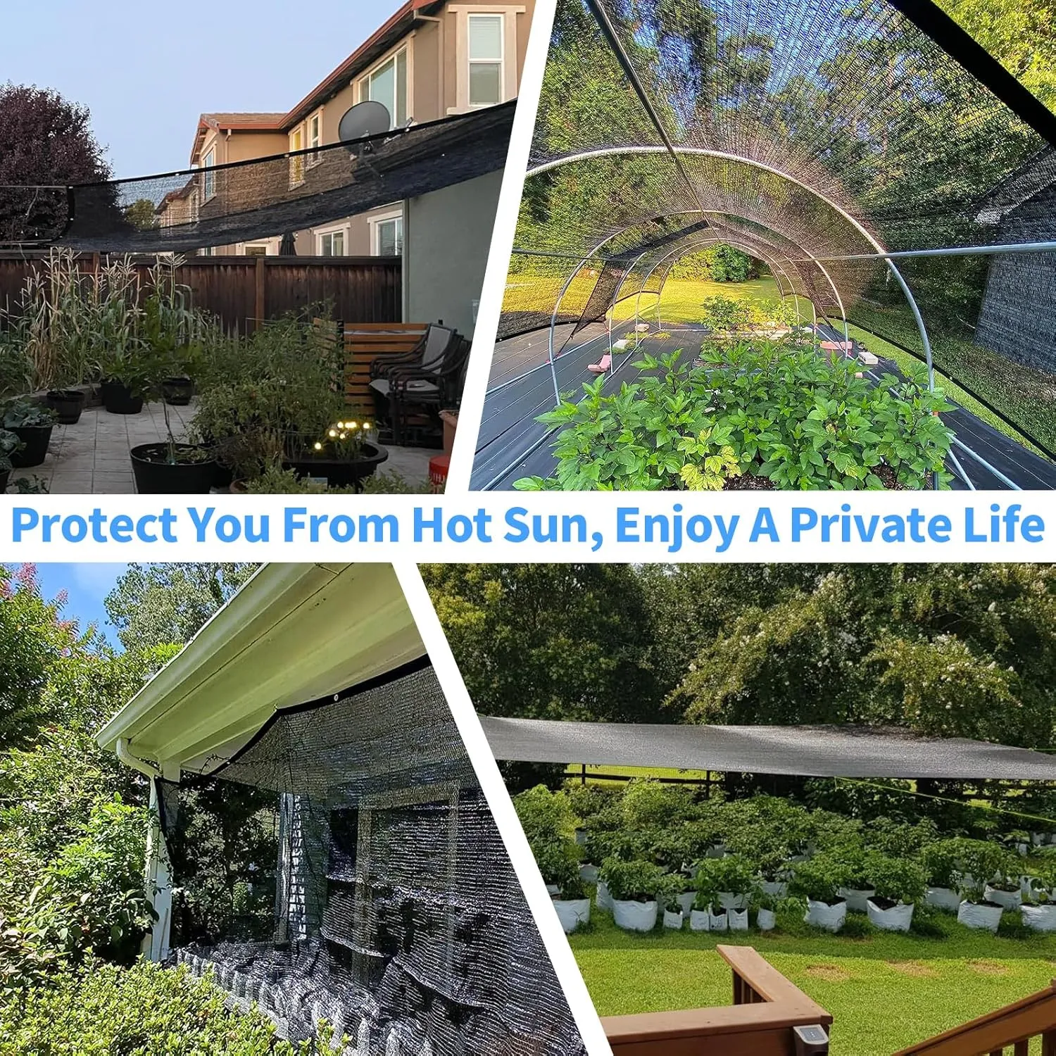 MEANCHEN 90% Shade Cloth, 6.5x15FT Sunblock Shade Cloth with Grommets for Garden Plants Shade Netting for Patio Greenhouse Vegetables, Heavy Duty Shade Mesh Tarp for Outdoor Sun Shade Cover Fabric