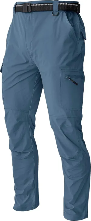 Men's Cargo Work Hiking Pants Lightweight Water Resistant Quick Dry Fishing Travel Camping Outdoor Breathable Multi Pockets