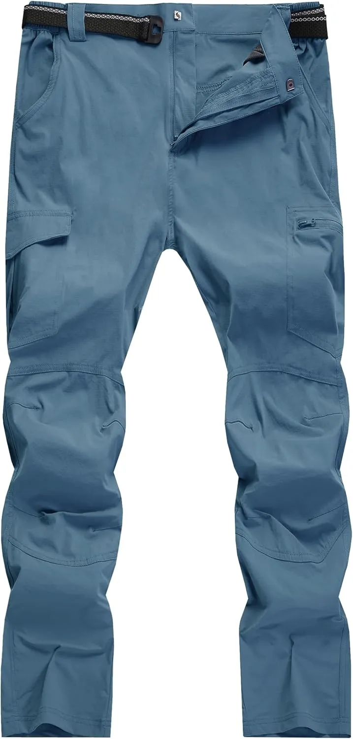 Men's Cargo Work Hiking Pants Lightweight Water Resistant Quick Dry Fishing Travel Camping Outdoor Breathable Multi Pockets