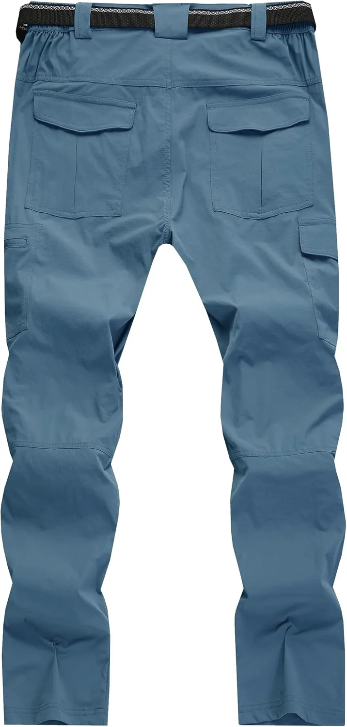 Men's Cargo Work Hiking Pants Lightweight Water Resistant Quick Dry Fishing Travel Camping Outdoor Breathable Multi Pockets