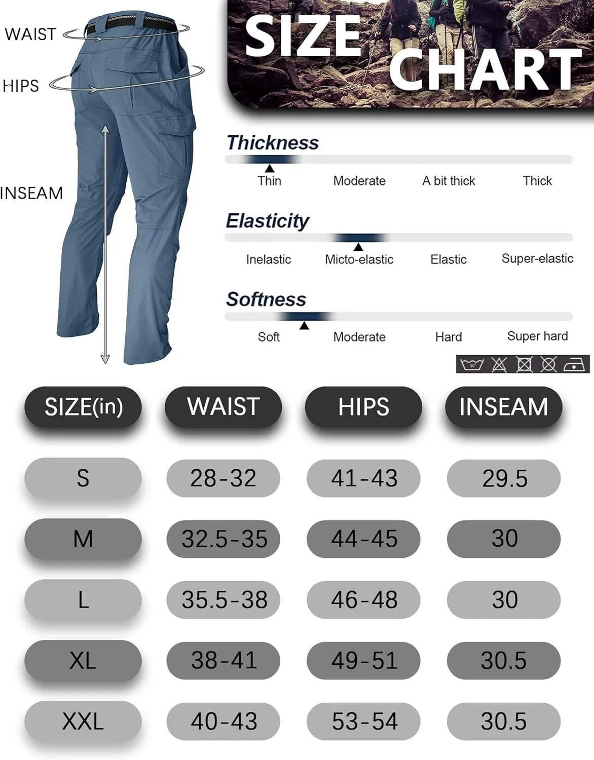 Men's Cargo Work Hiking Pants Lightweight Water Resistant Quick Dry Fishing Travel Camping Outdoor Breathable Multi Pockets