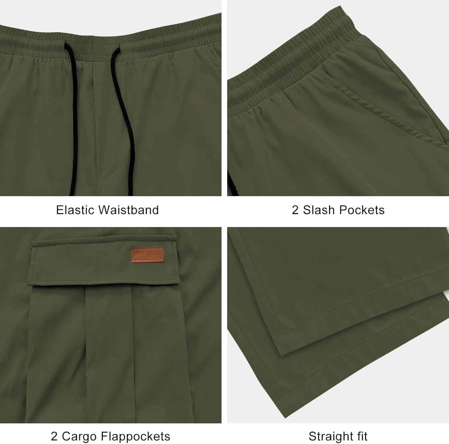 Men's Casual Cargo Sweatpants Waist Drawstring Joggers Tactical Loose Fit Pants for Men with Multi Pockets