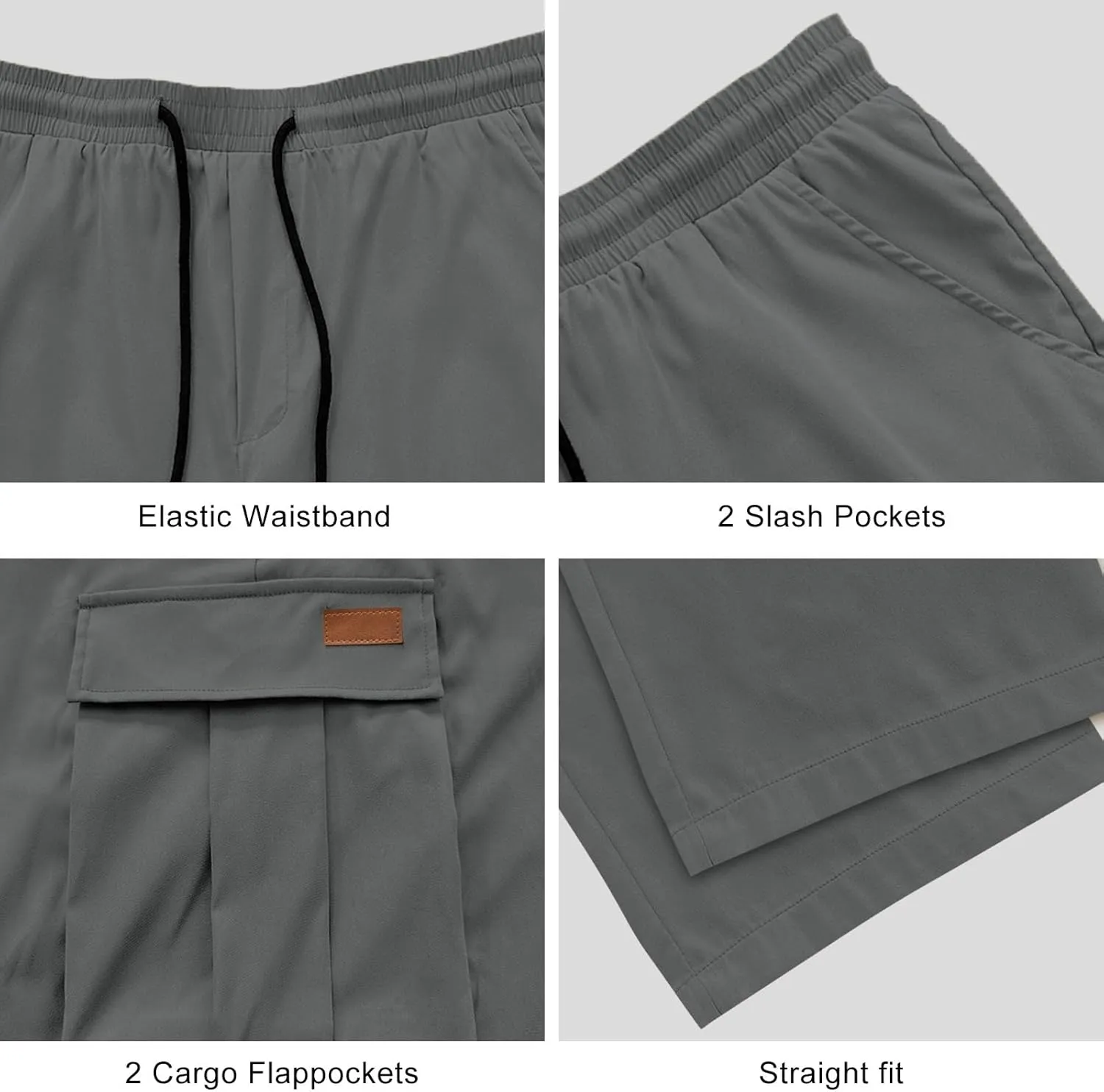 Men's Casual Cargo Sweatpants Waist Drawstring Joggers Tactical Loose Fit Pants for Men with Multi Pockets
