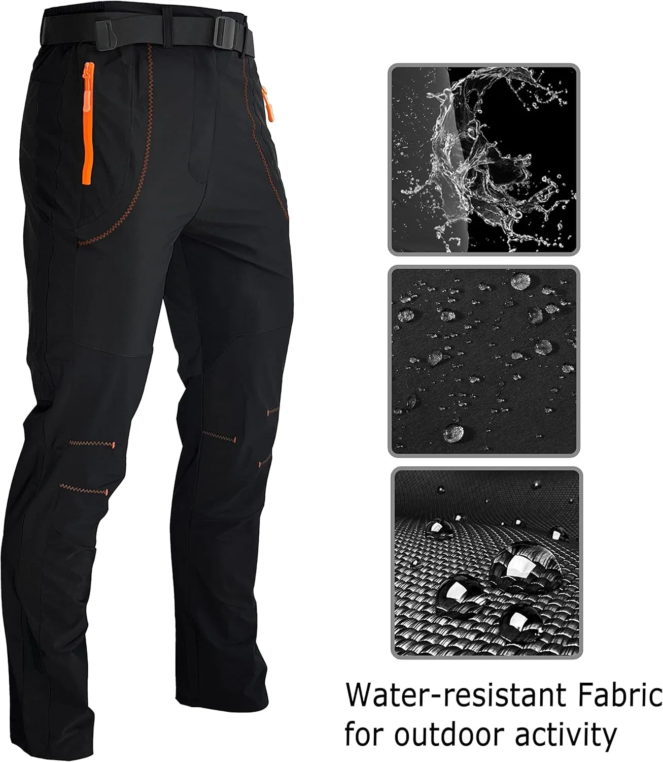 Mens Stretch Work Hiking Pants Quick Dry Lightweight Waterproof Outdoor Travel Climbing Fishing Pants