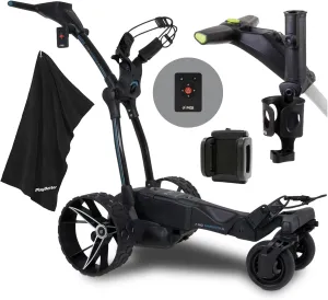 MGI Navigator Ai GPS  Electric Golf Cart | 36 Hole Lithium Battery with Remote Control | Bundle with PlayBetter Extra Large Towel, Drink Holder, Umbrella, & GPS Phone Holder, Black