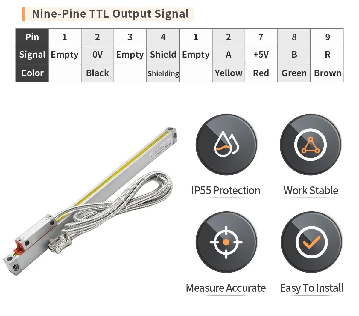Mill DRO Kit 12 x 30 x 16 inch Linear Scale Linear Encolde 3 Axis Digital Readout 320mm 770mm 420mm Travel Length for 9X42 Table Bridgeport Machine Tools