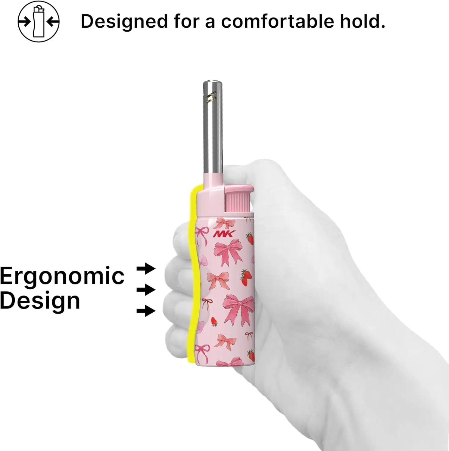 MK Lighter Candle Lighters, Windproof Flame, Ideal as Lighters for Candle, Camping Lighters, Outdoor, Butane Refillable (Charm-5PC)