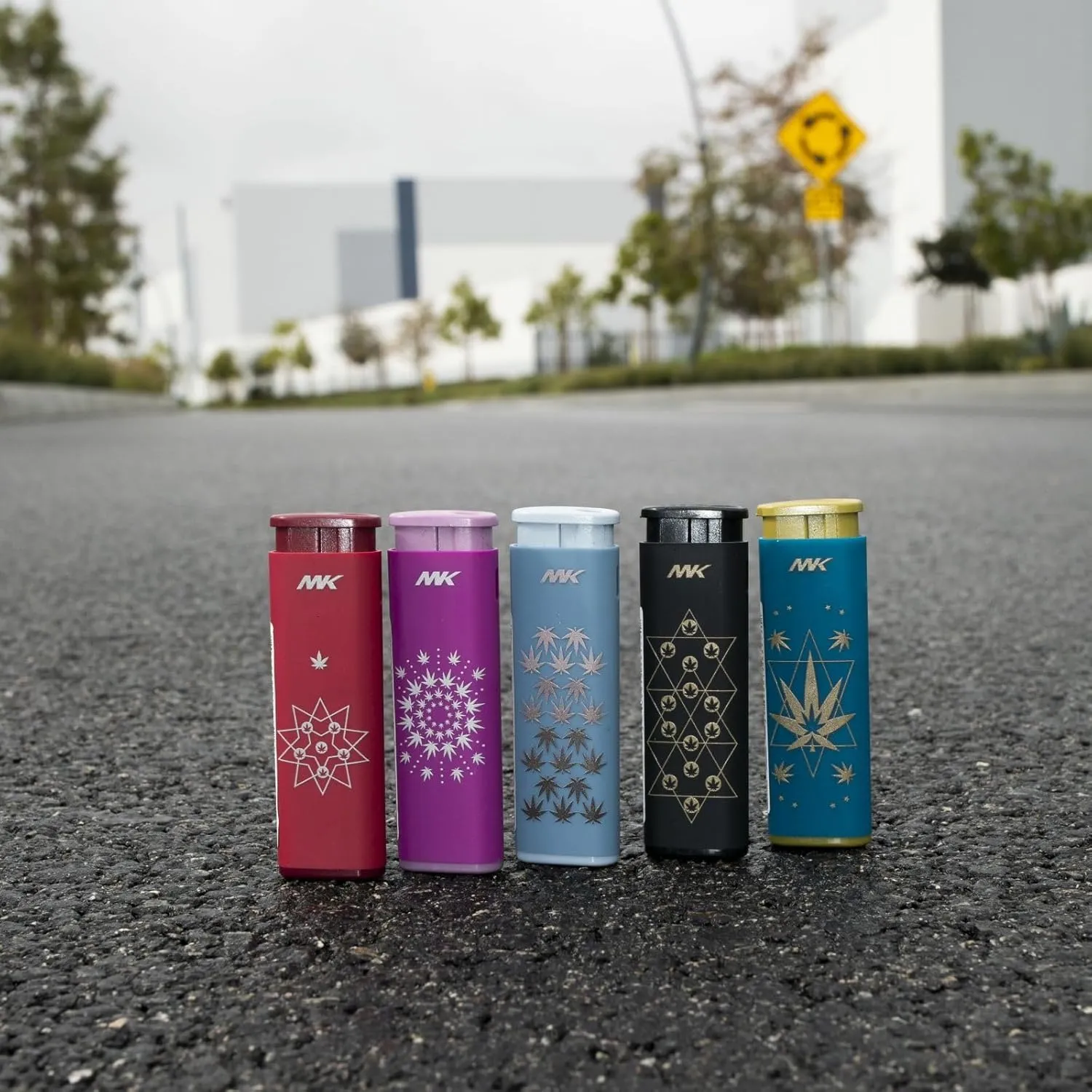 MK Wind Proof Jet Flame Lighters, 5PCS Striking Design, Ideal as Lighters for Candle, Camping, Outdoor use, Butane Refillable Lighter (Jane-5PC)
