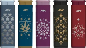 MK Wind Proof Jet Flame Lighters, 5PCS Striking Design, Ideal as Lighters for Candle, Camping, Outdoor use, Butane Refillable Lighter (Jane-5PC)