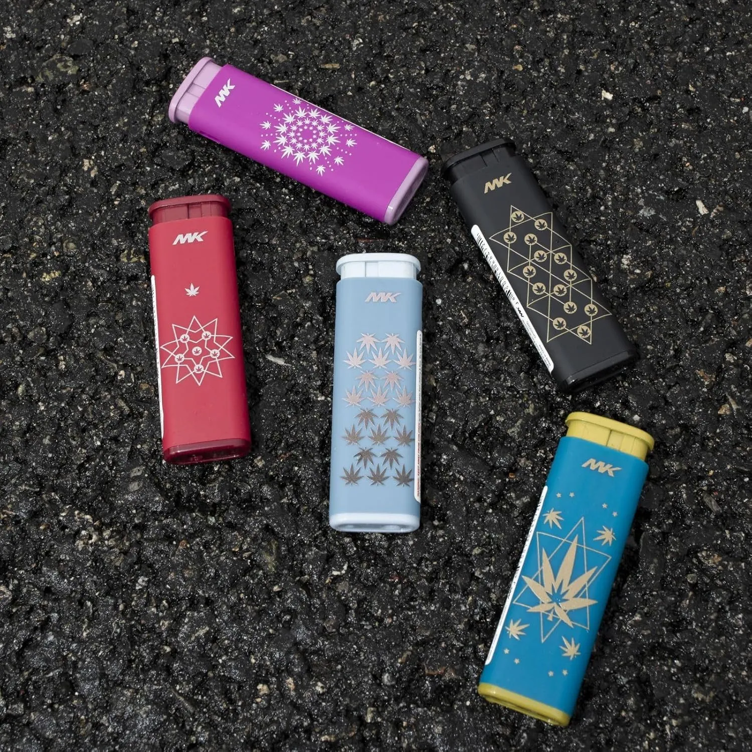 MK Wind Proof Jet Flame Lighters, 5PCS Striking Design, Ideal as Lighters for Candle, Camping, Outdoor use, Butane Refillable Lighter (Jane-5PC)