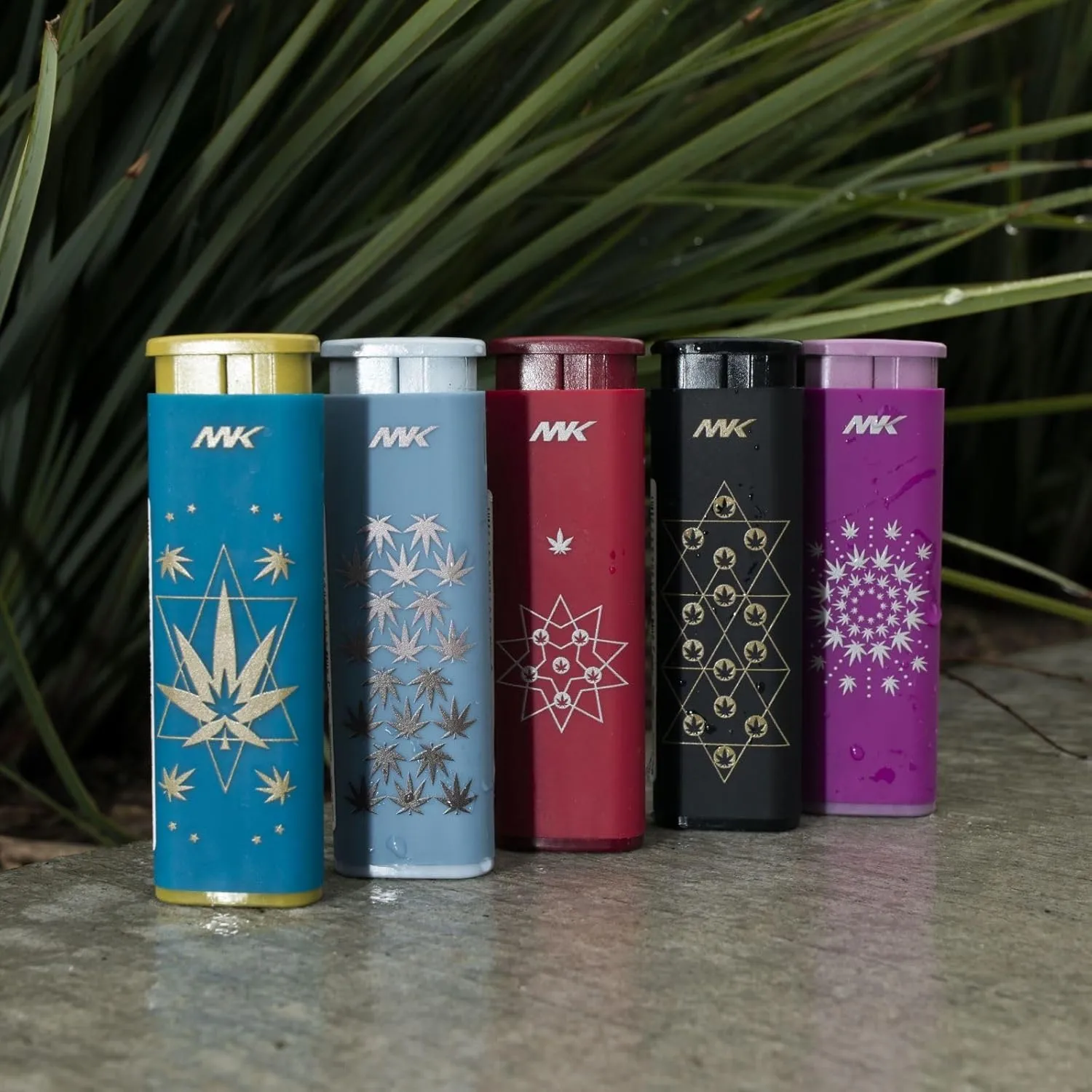 MK Wind Proof Jet Flame Lighters, 5PCS Striking Design, Ideal as Lighters for Candle, Camping, Outdoor use, Butane Refillable Lighter (Jane-5PC)