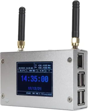 MMDVM Duplex Hotspot Board Multi mode Digital Voice Modem Support C4FM DMR DSTAR P25 with aluminium case and colour display, Built in 8G TF Card.