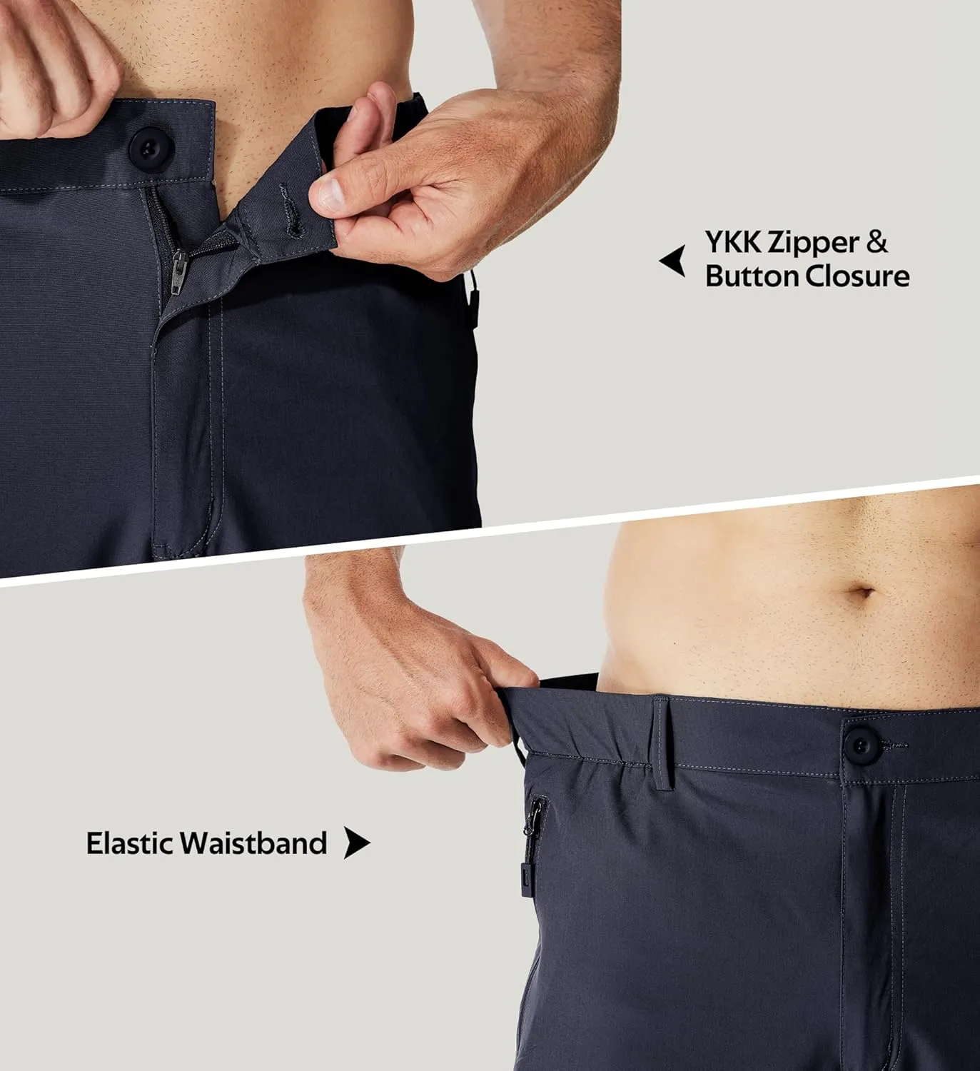 MOURCE Hiking Pants Men Lightweight Quick Dry - Water Resistant Stretch Cargo Travel Pants for Men with 6 Pockets