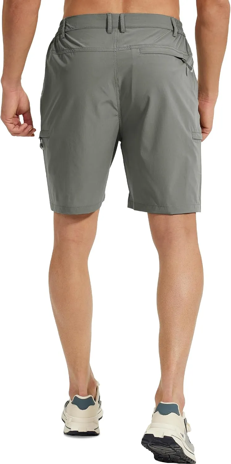MOURCE Men's Hiking Shorts 9" - Lightweight Quick Dry Cargo Shorts for Men with 5 Pockets for Summer Golf Travel & Camping