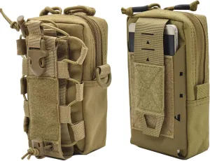 Multipurpose Tactical EDC Molle Waist Pouch Belt Waist Bag Cellphone Phone Holster Camping Hiking Organizer Utility IFAK Pouch for Smartphone, Tools Kit Gadget