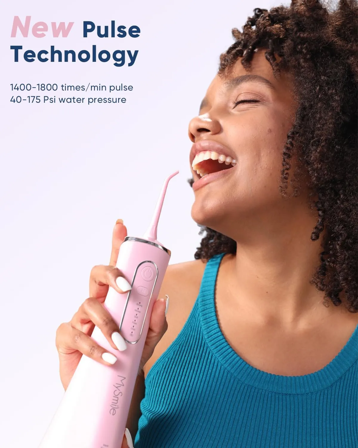 MySmile LP211 Cordless Advanced Water Flossers for Teeth, 5 Cleaning Modes Rechargeable Power Dental Flosser 8 Replacement Jet Tips IPX 7 Waterproof Dental Irrigator with Portable Travel Storage Pouch