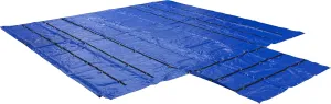 Mytee Products 24' x 18' Flatbed Truck 14 Oz Lightweight Lumber Tarp with 8 FT Drop - Blue Heavy Duty Vinyl Waterproof Tarp for Trailers to Protect Cargo from Wind, Rain, Snow and Sun