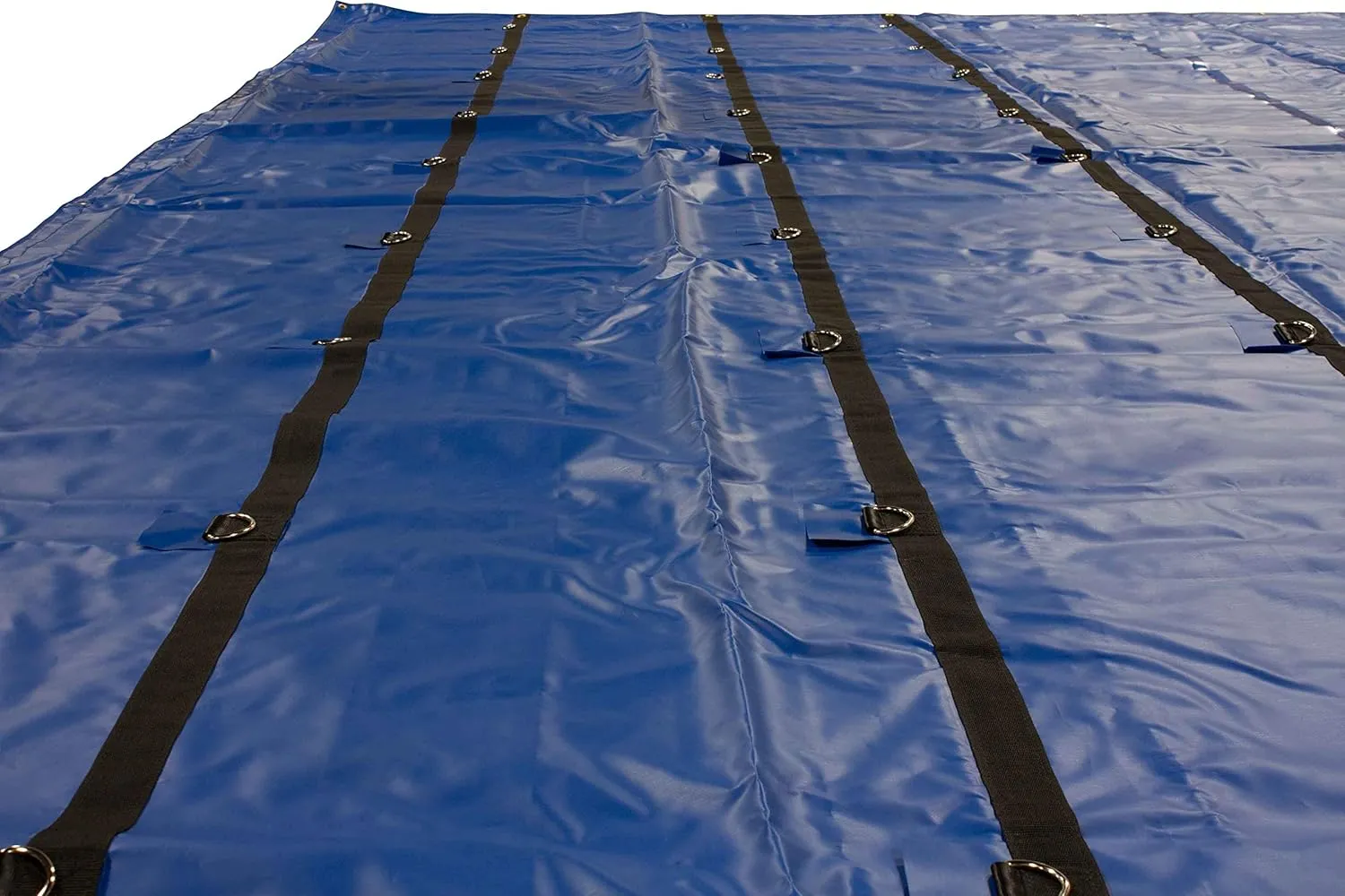 Mytee Products 24' x 18' Flatbed Truck 14 Oz Lightweight Lumber Tarp with 8 FT Drop - Blue Heavy Duty Vinyl Waterproof Tarp for Trailers to Protect Cargo from Wind, Rain, Snow and Sun