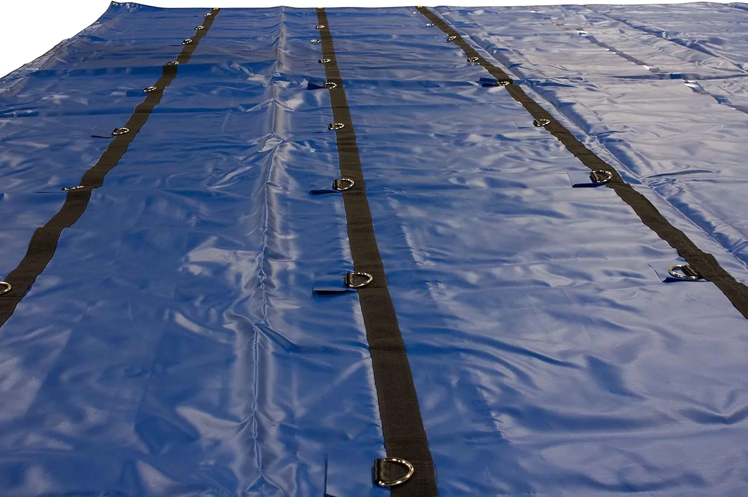 Mytee Products 24' x 18' Flatbed Truck 14 Oz Lightweight Lumber Tarp with 8 FT Drop - Blue Heavy Duty Vinyl Waterproof Tarp for Trailers to Protect Cargo from Wind, Rain, Snow and Sun