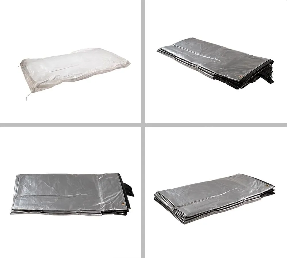 Mytee Products 25' x 48' Heavy Duty 8oz Hay Tarps - Waterproof, UV Resistant, 14.5 mil Thick - Protect Your Hay Bales from Weather Conditions - Silver/Black in Color