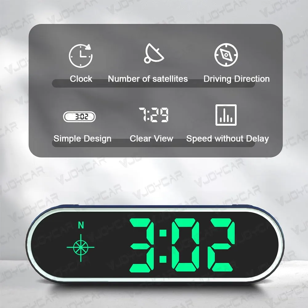 New Colorful Speedometer HUD GPS Digital Speed Meter MPH KM/H Speedo Head Up Display for Cars Trucks, USB Cable Plug & Play (7 Color/MPH KM/H)