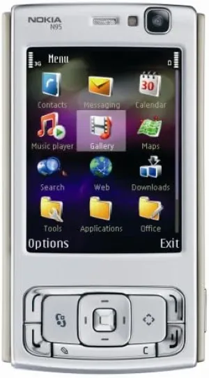 Nokia N95 Unlocked Cell Phone with 5 MP Camera, International 3G, Wi-Fi, GPS, MP3/Video Player, MicroSD Slot--International Version with Warranty (Silver/Plum)