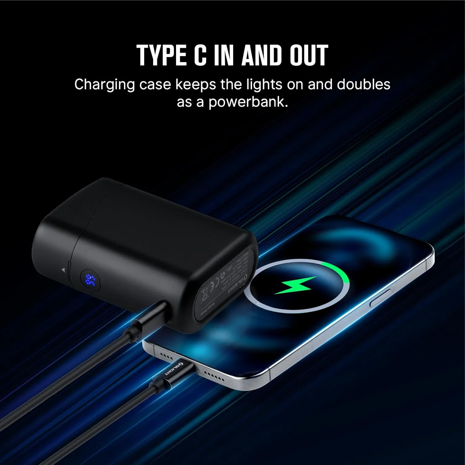 OLIGHT Baton4 Premium Edition EDC Flashlights 1300 Lumens with Type-C Charging Box, Powered by Rechargeable Battery, Small Bright Light IPX8 Waterproof for Emergencies, Outdoors (Black)