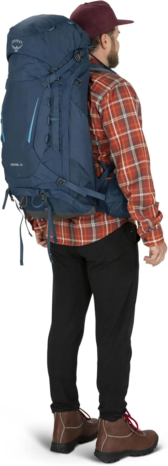 Osprey Kestrel 38L Men's Backpacking Backpack, Black, S/M