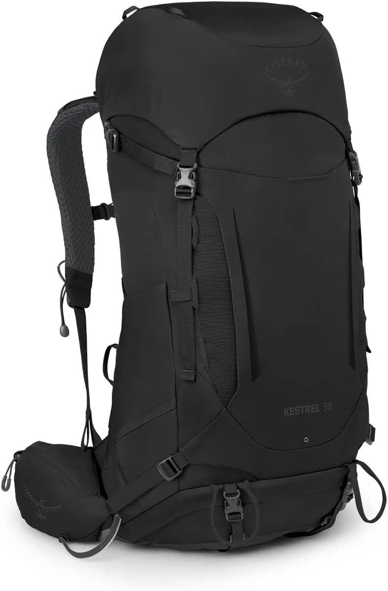 Osprey Kestrel 38L Men's Backpacking Backpack, Black, S/M