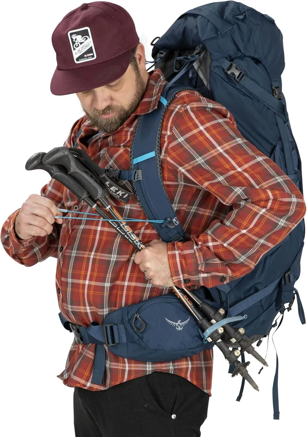 Osprey Kestrel 38L Men's Backpacking Backpack, Black, S/M