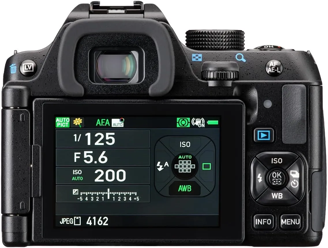 PENTAX KF APS-C Digital SLR Camera 18-55 WR kit with Dustproof, Weather-Resistant and Vari-Angle LCD Monitor, Black
