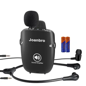 Personal Sound Amplifier for Seniors, Voice Enhancement Devices, Pocket Sound Amplifiers for Elderly People, Adults, 50dB Gain, with Headphones & Earbud, 3 Types Mics, 3 Tone, Volume Control