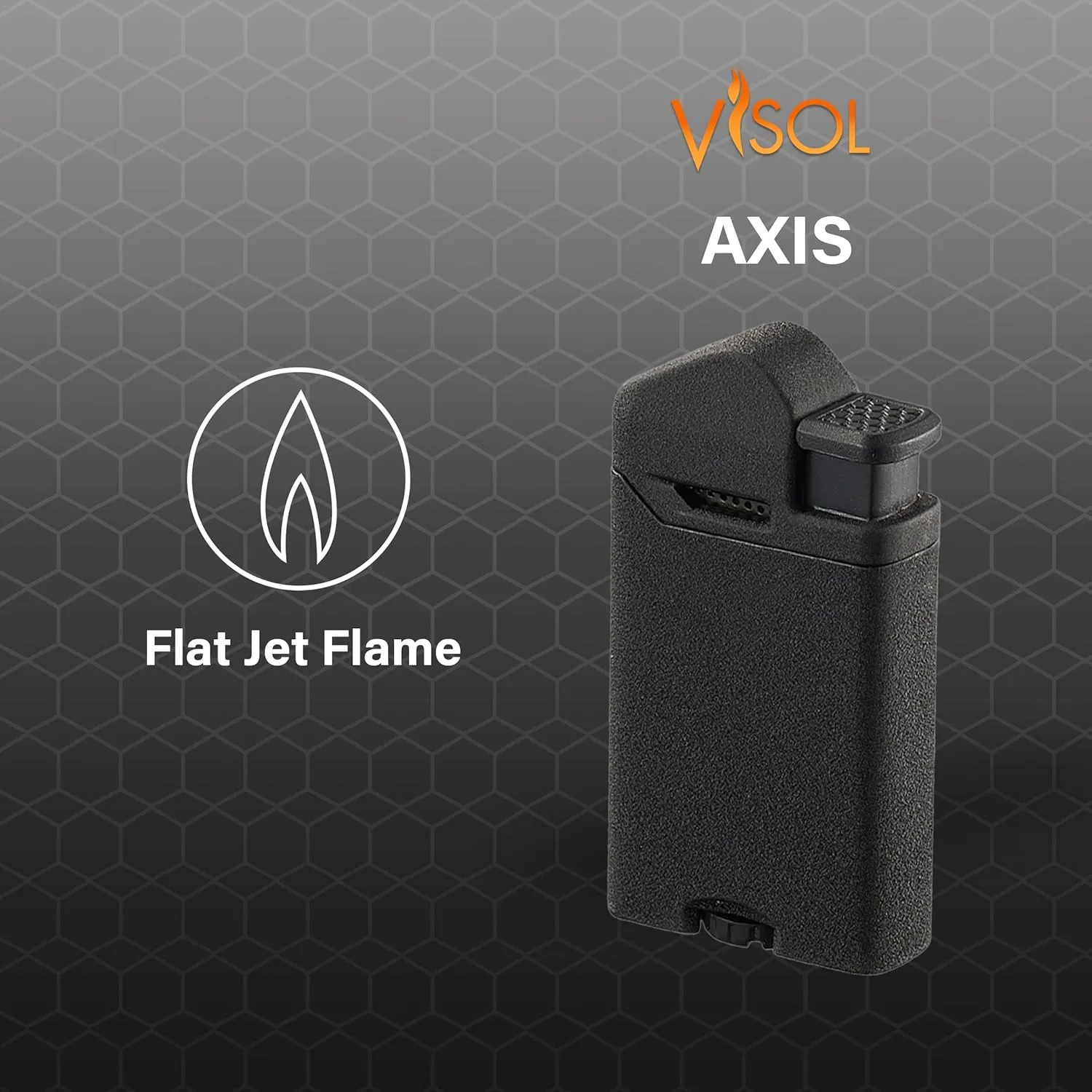 Personalized Visol Axis Torch Lighter Flat Flame Refillable Gas Butane Lighter, Fuel Window and Windproof Adjustable Flame Lighter (Shipped Without Butane)