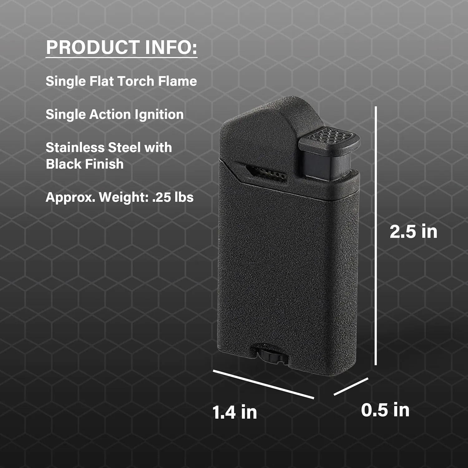 Personalized Visol Axis Torch Lighter Flat Flame Refillable Gas Butane Lighter, Fuel Window and Windproof Adjustable Flame Lighter (Shipped Without Butane)