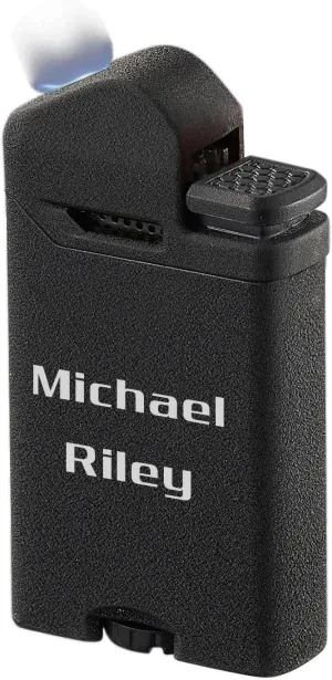 Personalized Visol Axis Torch Lighter Flat Flame Refillable Gas Butane Lighter, Fuel Window and Windproof Adjustable Flame Lighter (Shipped Without Butane)