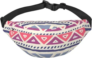 Plain Geometric Floral Pattern Men'S And Women'S Waist Pack, Crossbody Bag With Adjustable Belt For Running, Traveling, Sports, Hiking