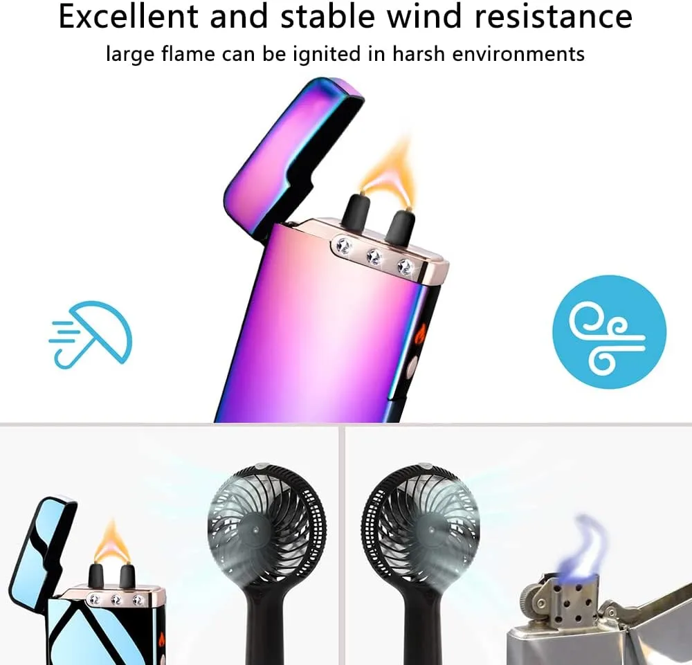 Plasma Lighters Flame RSBYE USB Rechargeable Lighter Electric Butane Free Windproof Lighter Great for Candles, Outdoor Camping, Fireworks Gifts for Men and Women (Ice Magic)