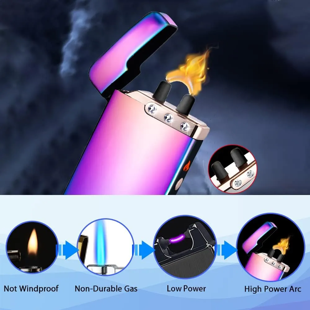 Plasma Lighters Flame RSBYE USB Rechargeable Lighter Electric Butane Free Windproof Lighter Great for Candles, Outdoor Camping, Fireworks Gifts for Men and Women (Ice Magic)