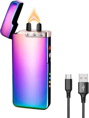 Plasma Lighters Flame RSBYE USB Rechargeable Lighter Electric Butane Free Windproof Lighter Great for Candles, Outdoor Camping, Fireworks Gifts for Men and Women (Ice Magic)