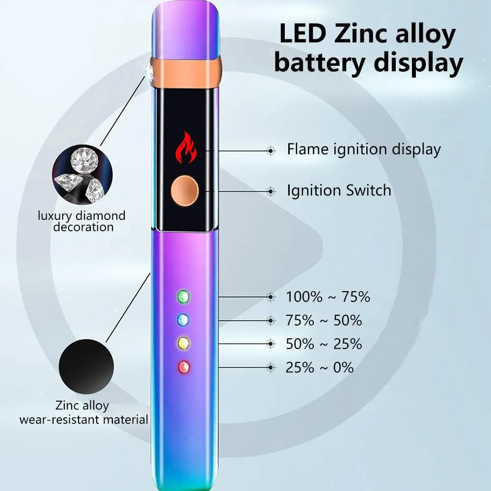 Plasma Lighters Flame RSBYE USB Rechargeable Lighter Electric Butane Free Windproof Lighter Great for Candles, Outdoor Camping, Fireworks Gifts for Men and Women (Ice Magic)