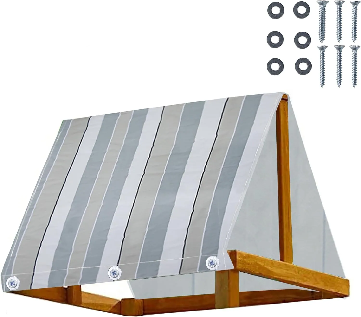 Playground Replacement Canopy, 43" x 90" Outdoor Swingset Shade Kids Playground Roof Canopy Waterproof Cover Replacement Tarp Sunshade (Stripe)