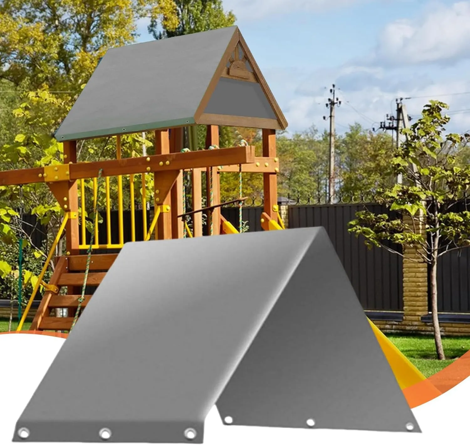 Playground Tarp Canopy Replacement – Heavy Duty Play Structure Top, Weatherproof Fabric Shade | 52x90in Protective Covering Designed for Outdoor Play Zones, Residential Yard Installations