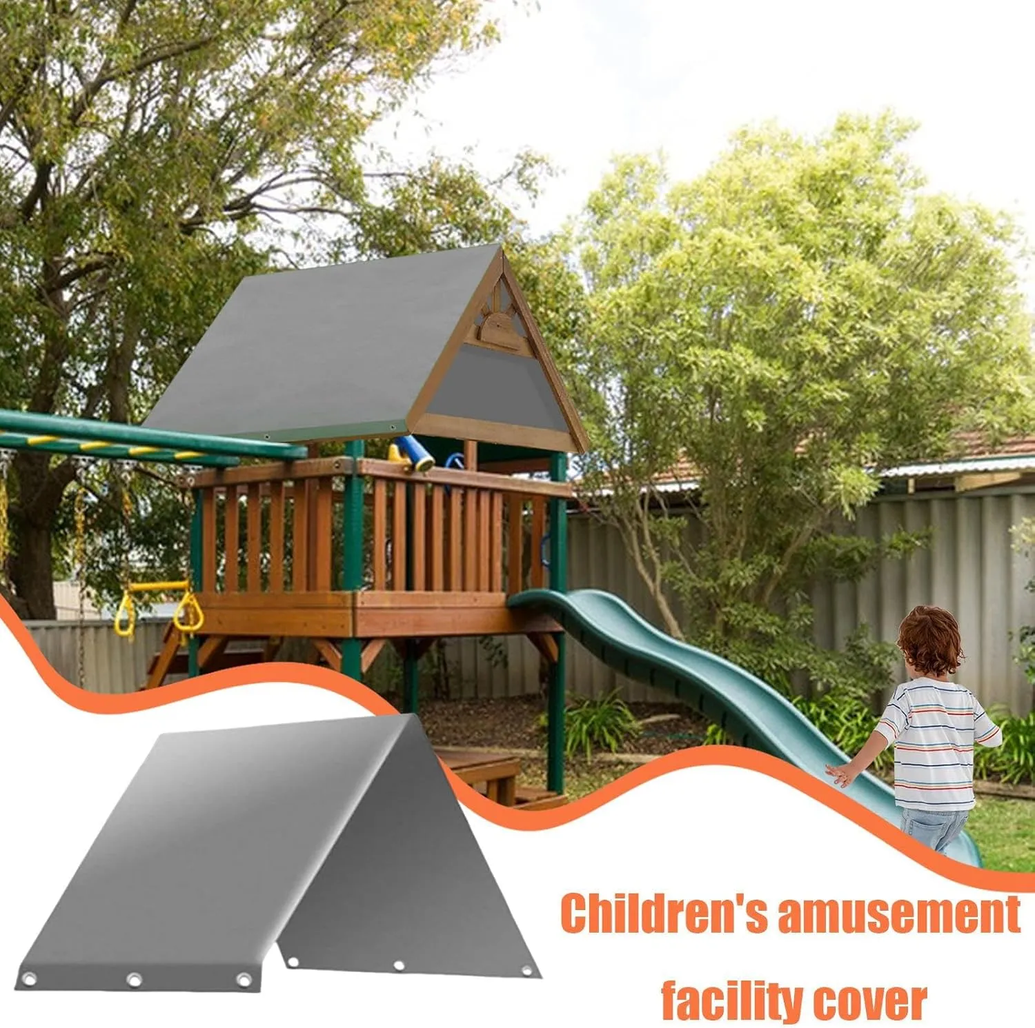 Playground Tarp Canopy Replacement – Heavy Duty Play Structure Top, Weatherproof Fabric Shade | 52x90in Protective Covering Designed for Outdoor Play Zones, Residential Yard Installations