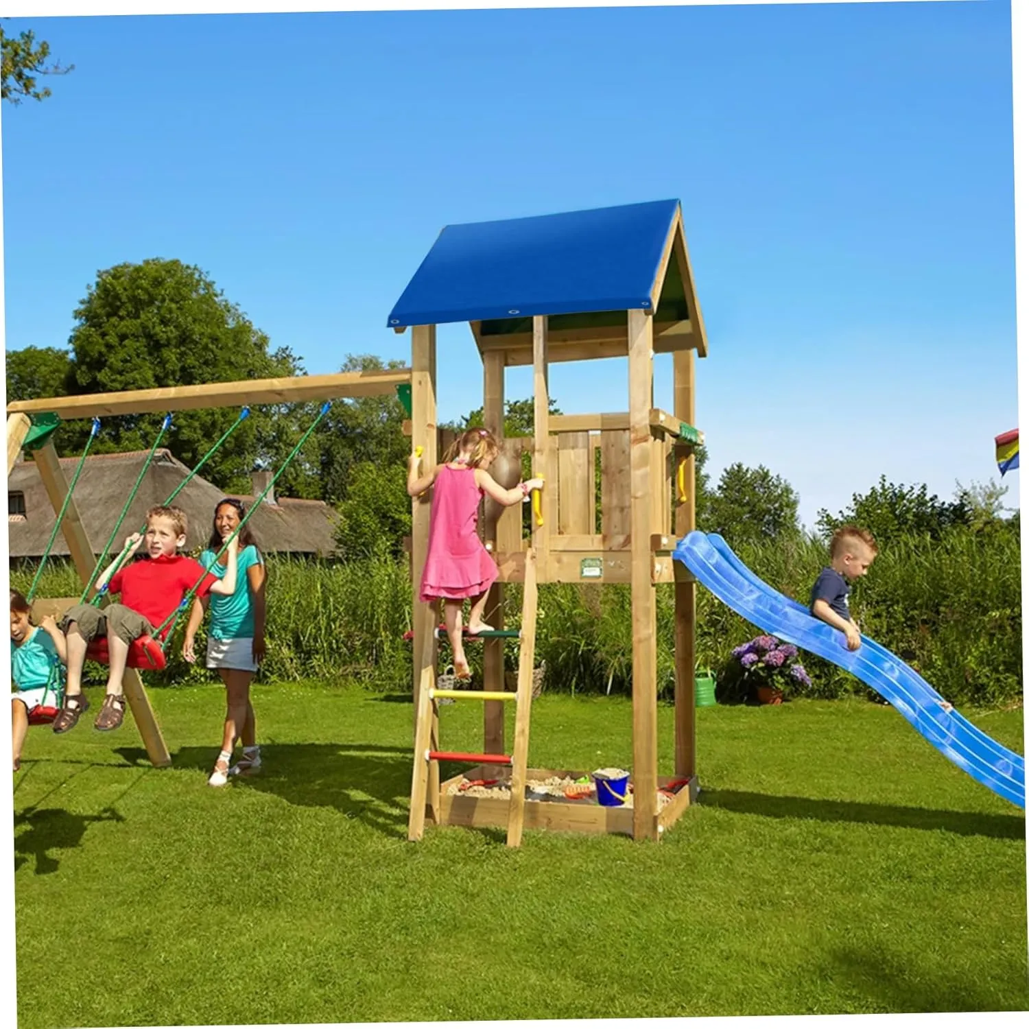 Playset Canopy Replacement, Swing Canopy Replacement 52x90 Inch, Oxford Cloth Playground Canopy, Style 1 Playground Tarp Cover, Kids Playground Roof Canopy, Backyard Playset Canopy Cover