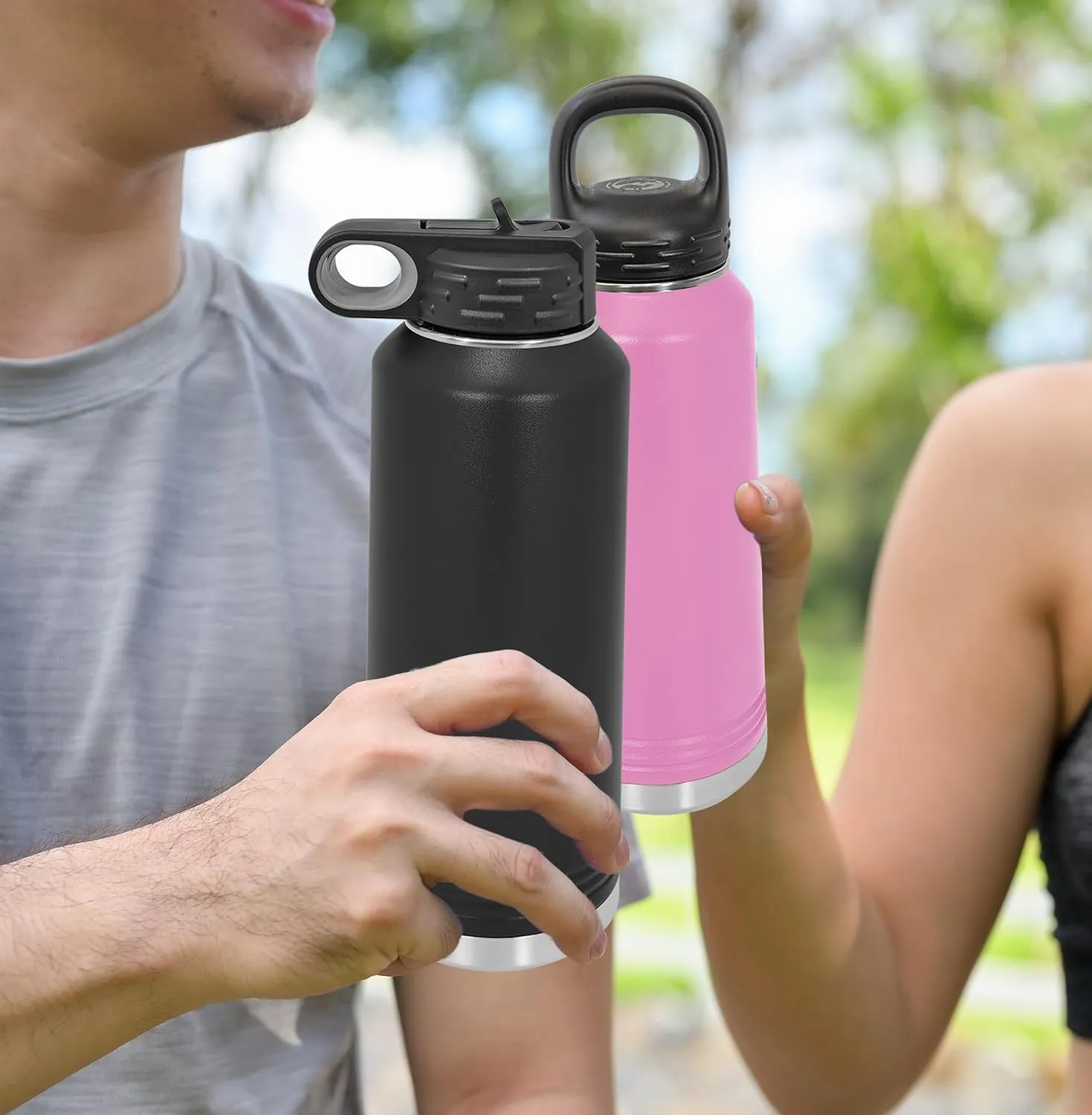 Polar Camel Water Bottle 32 oz with Flip-Top Lid and Straw, Vacuum Insulated Flask, Stainless Steel Sports Double Wall Thermos – Fitness Traveling Camping Water Bottle (Light Purple, 32 oz)