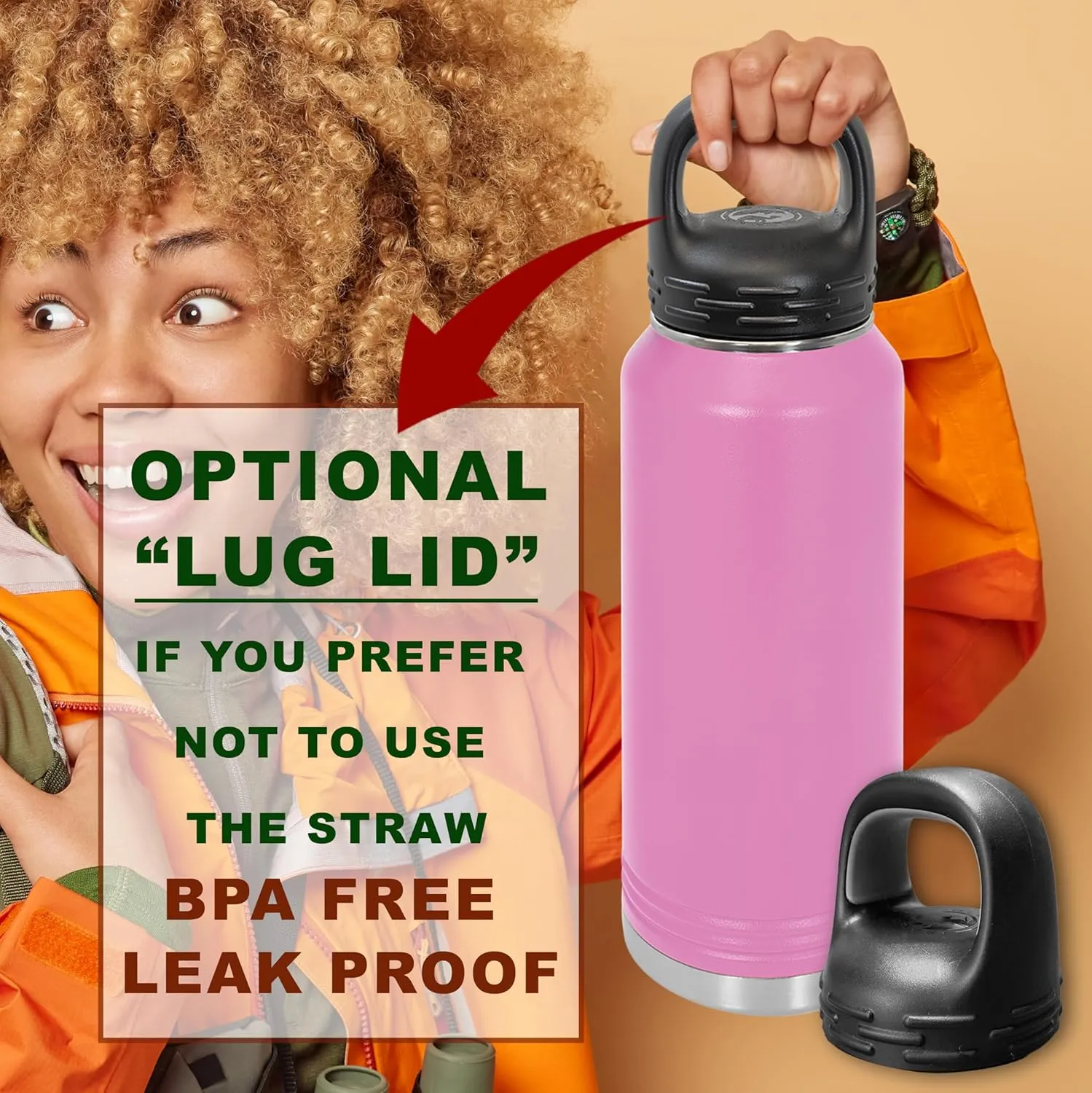 Polar Camel Water Bottle 32 oz with Flip-Top Lid and Straw, Vacuum Insulated Flask, Stainless Steel Sports Double Wall Thermos – Fitness Traveling Camping Water Bottle (Light Purple, 32 oz)