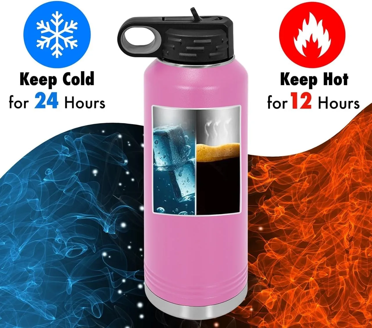 Polar Camel Water Bottle 32 oz with Flip-Top Lid and Straw, Vacuum Insulated Flask, Stainless Steel Sports Double Wall Thermos – Fitness Traveling Camping Water Bottle (Light Purple, 32 oz)